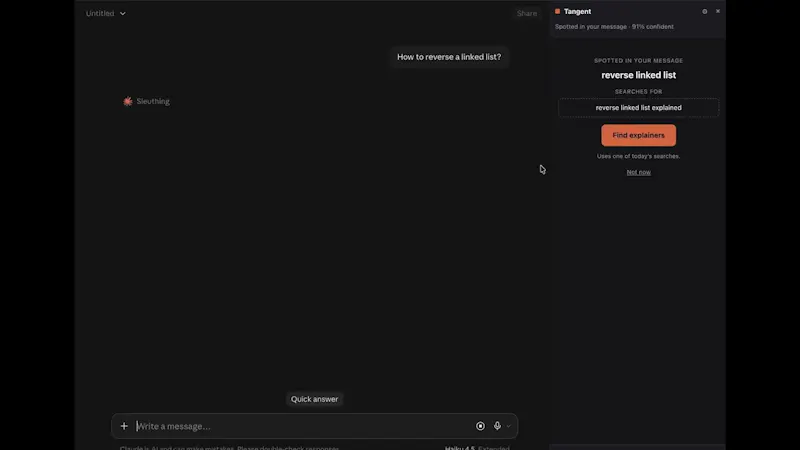 Tangent — Explainers for AI Chats screenshot 1 (video preview)