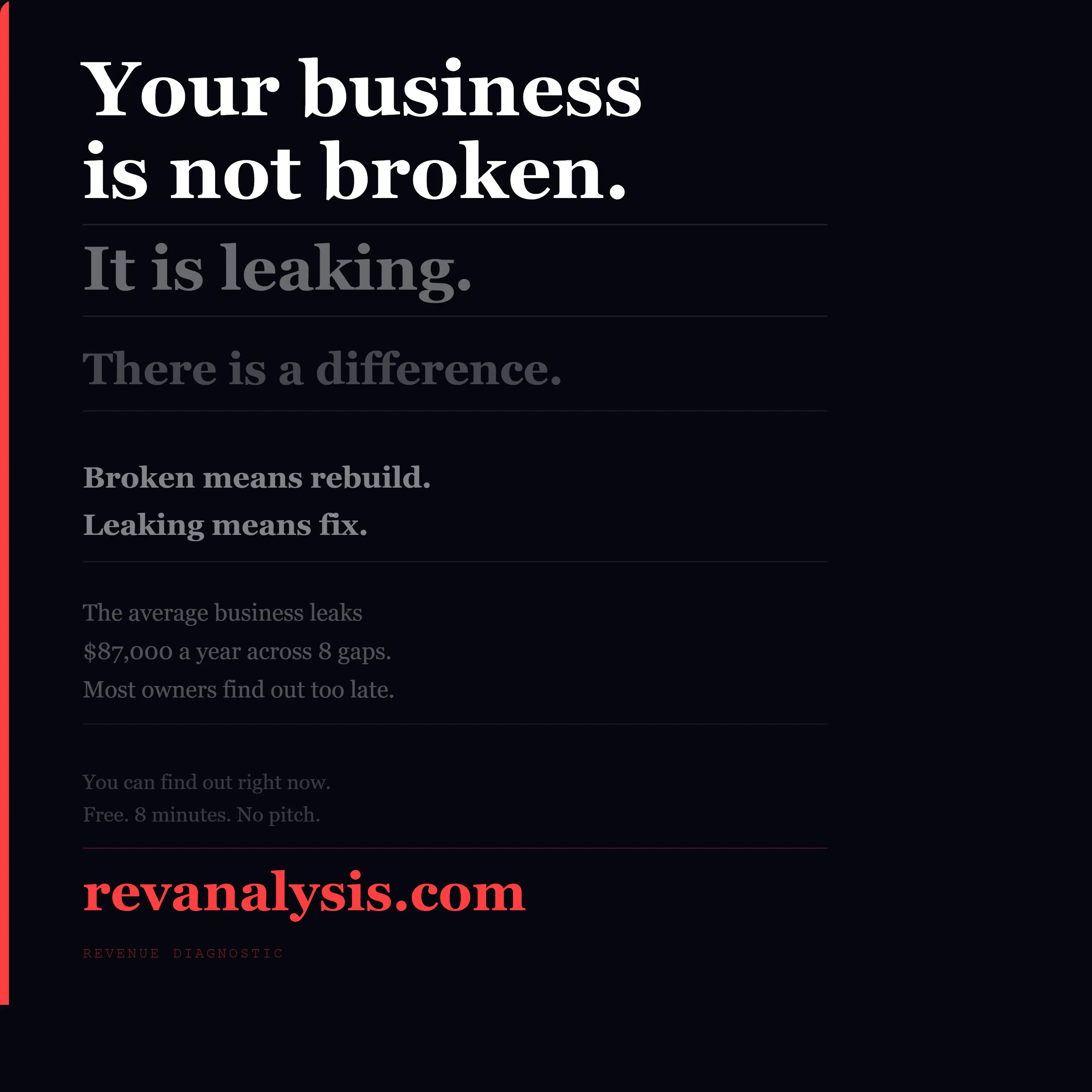 RevAnalysis Business Revenue Diagnostic のプロダクトバナー