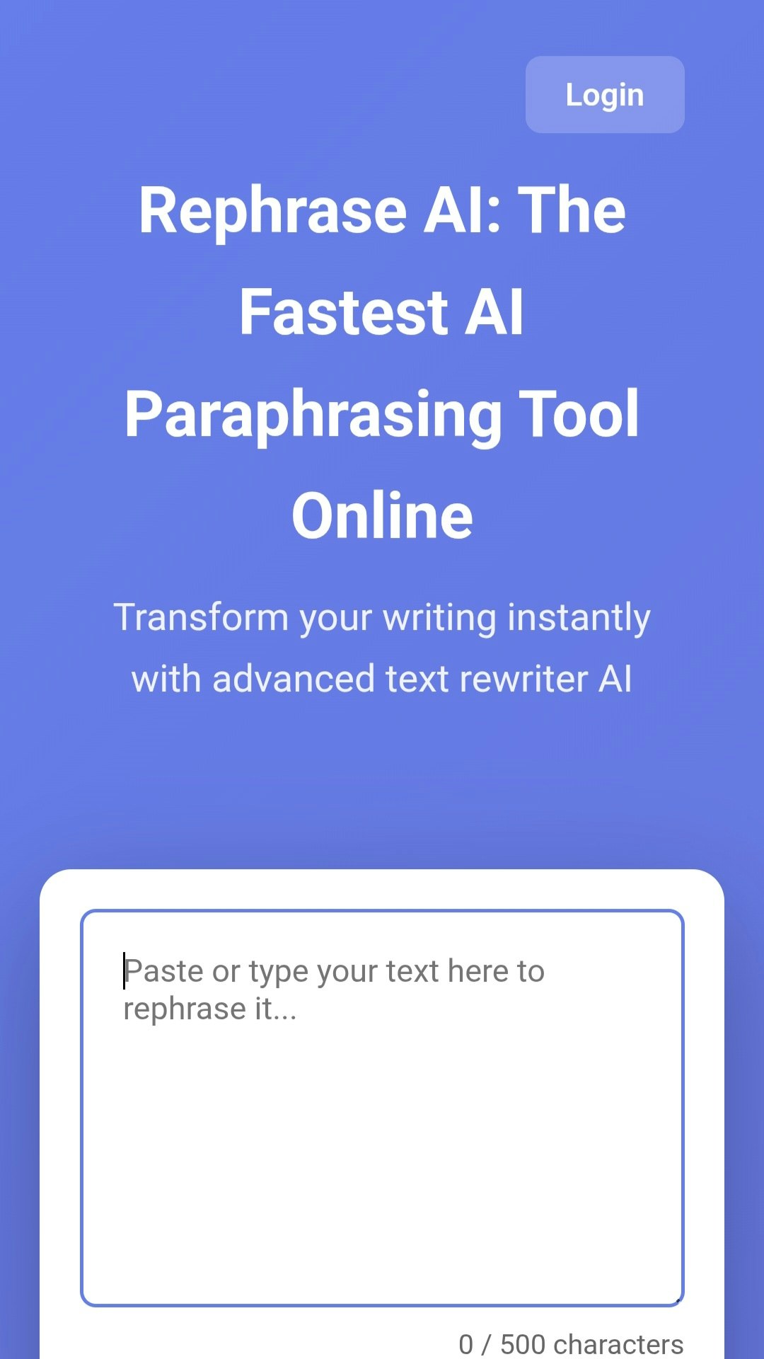 TheRephrase.com - Main screenshot showing features and interface