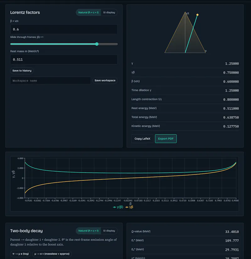 FrameCalc - physics compute with plots screenshot 3