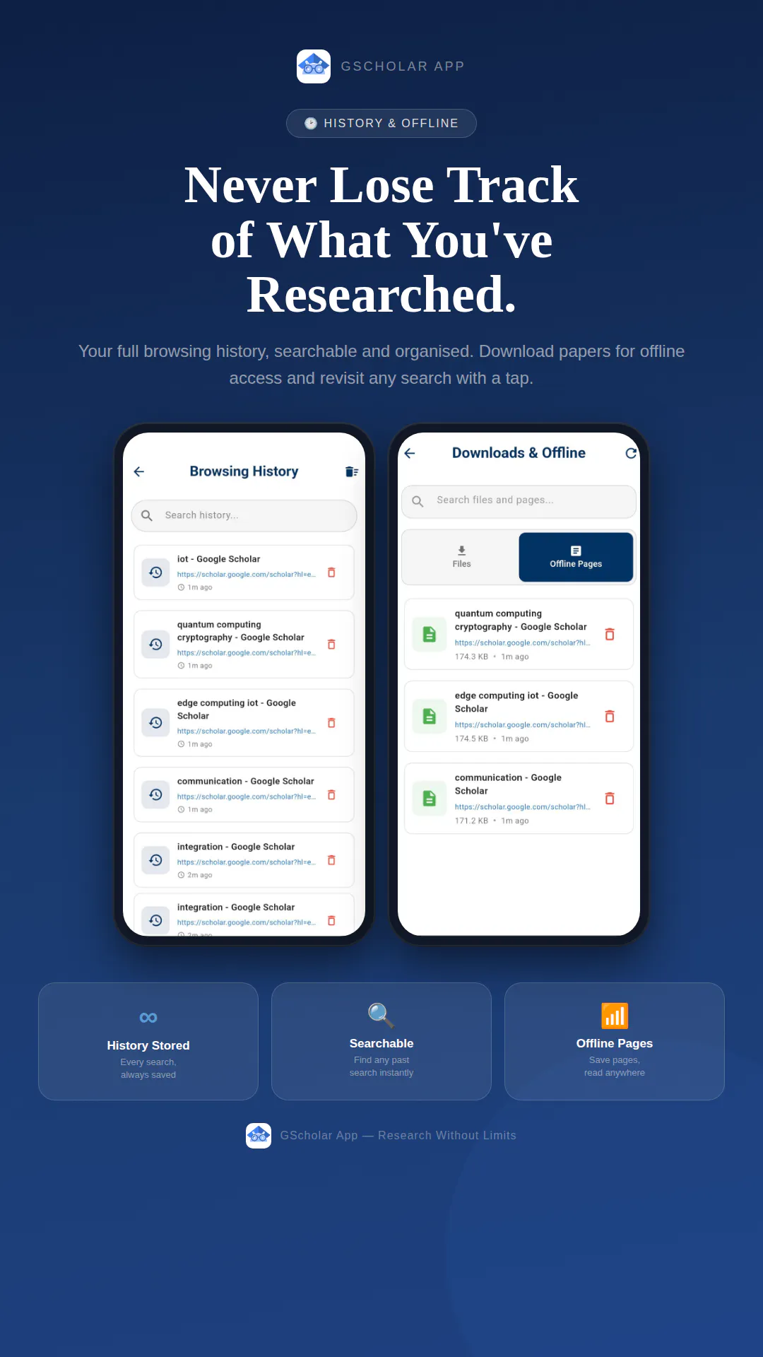 GScholar App screenshot