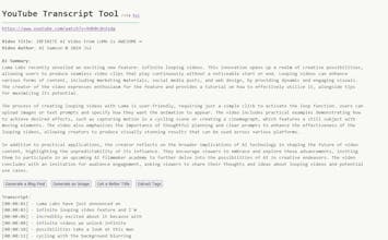 YouTube Transcript Tool gallery image