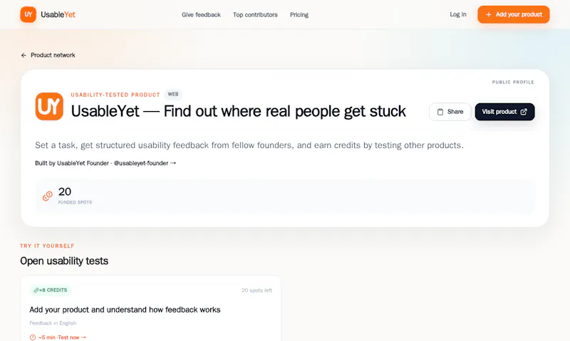 UsableYet screenshot 3