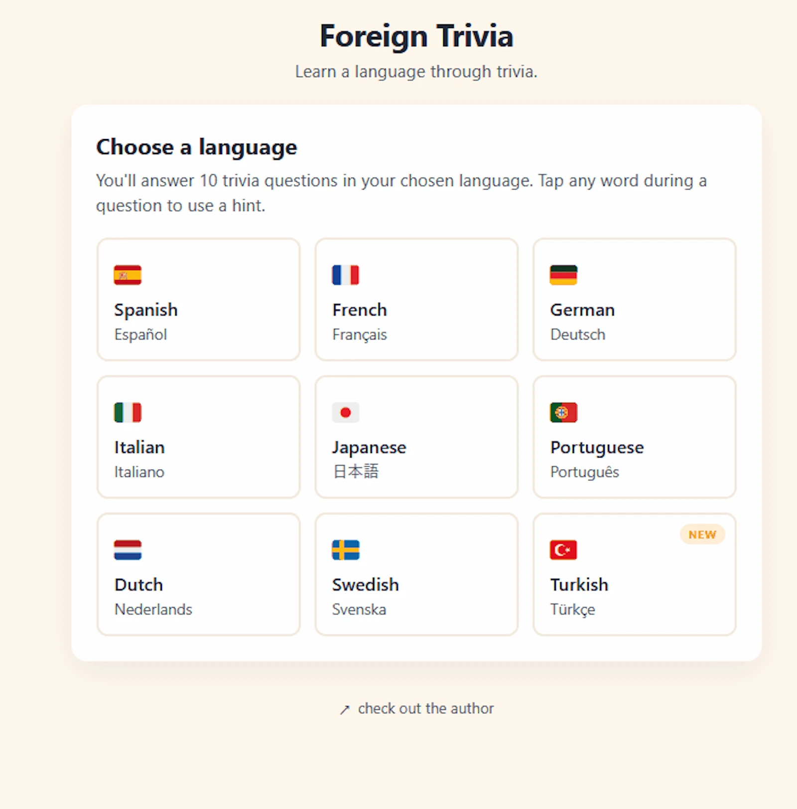 Foreign Trivia screenshot 1