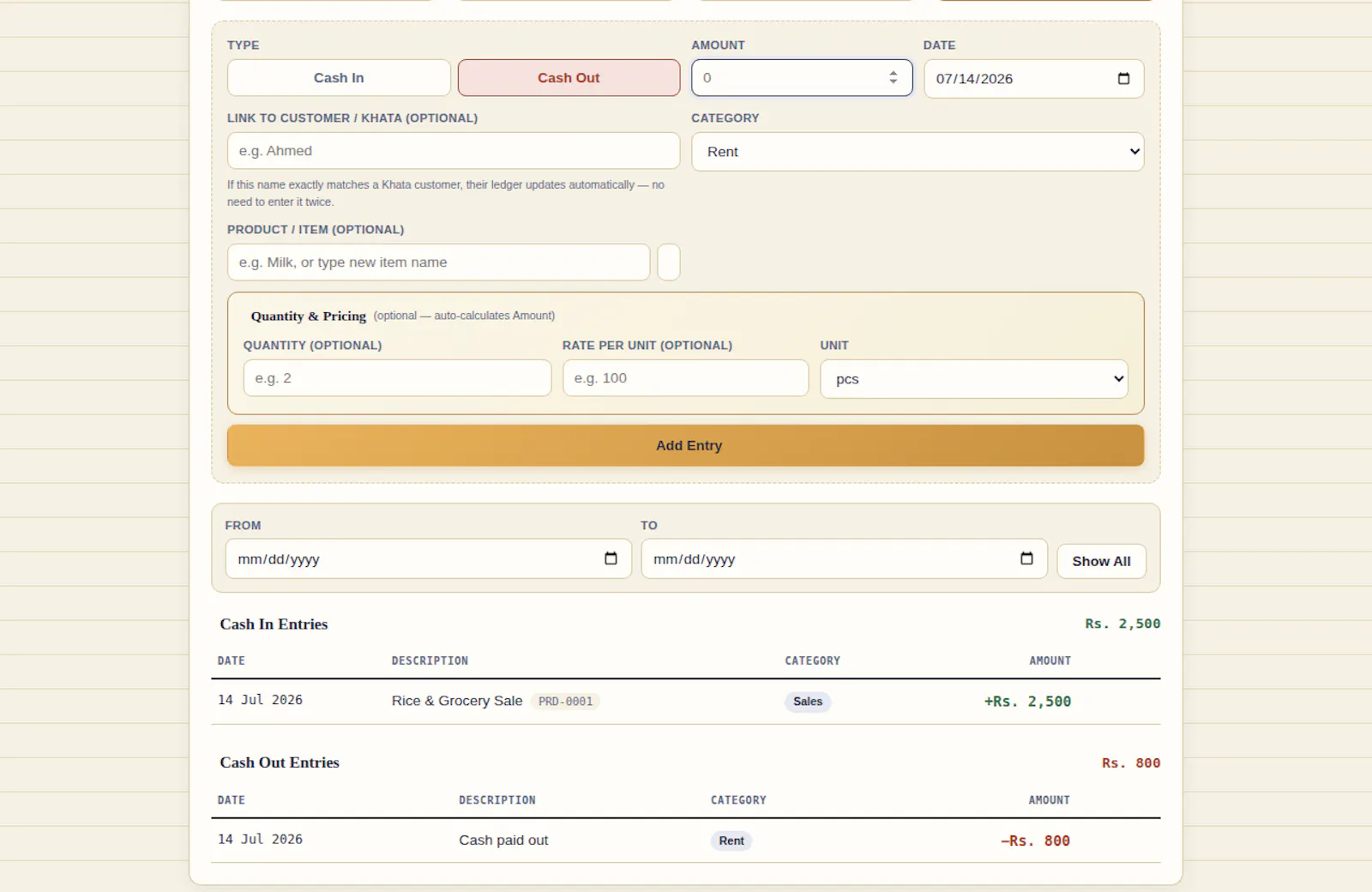 Cashify — Cash Book & Credit Ledger screenshot 2