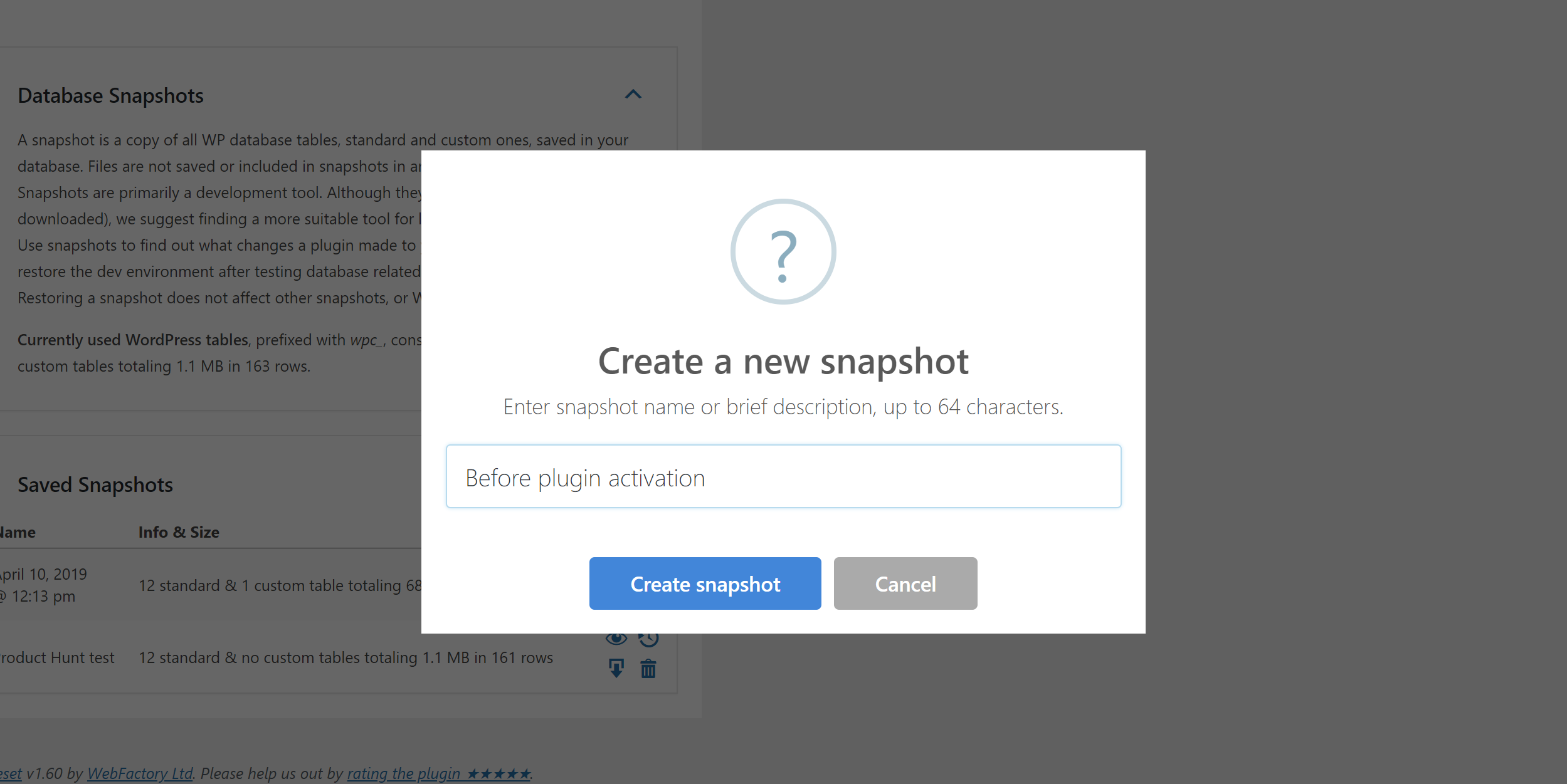 WP Reset gallery image