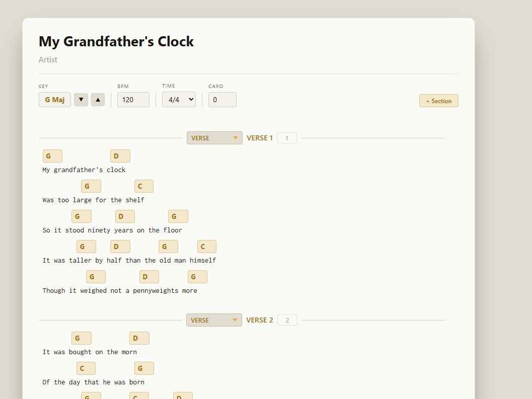 MyChordSheet gallery image