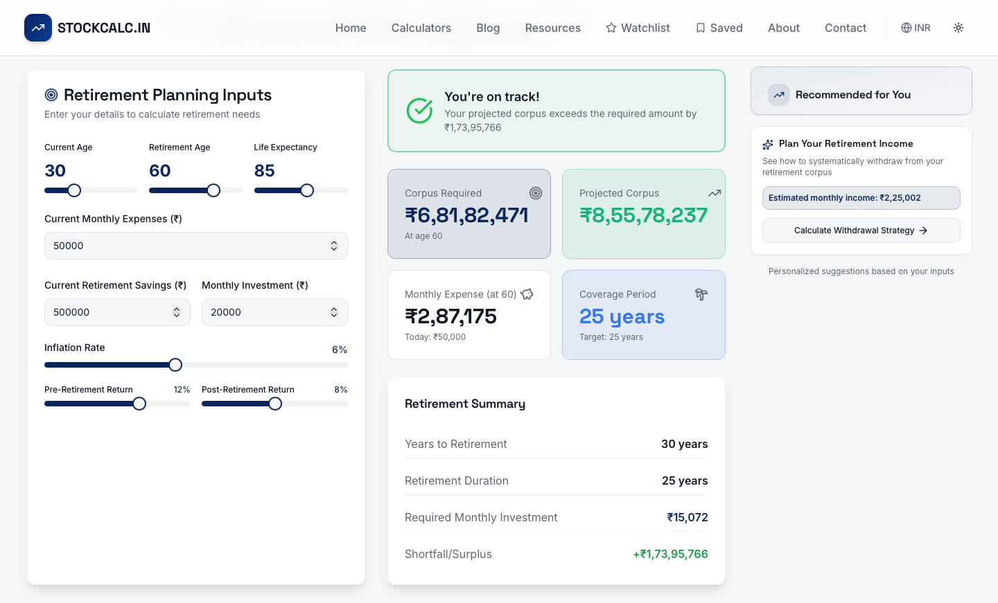 StockCalc.in - Screenshot 3 showing product features and functionality