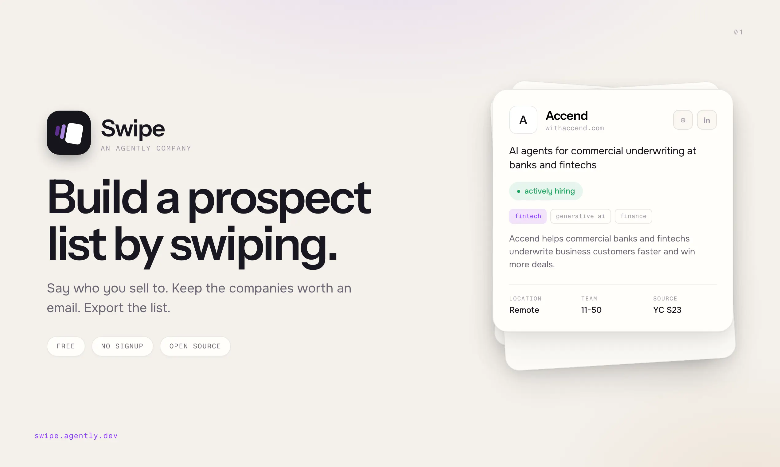 Swipe screenshot 1