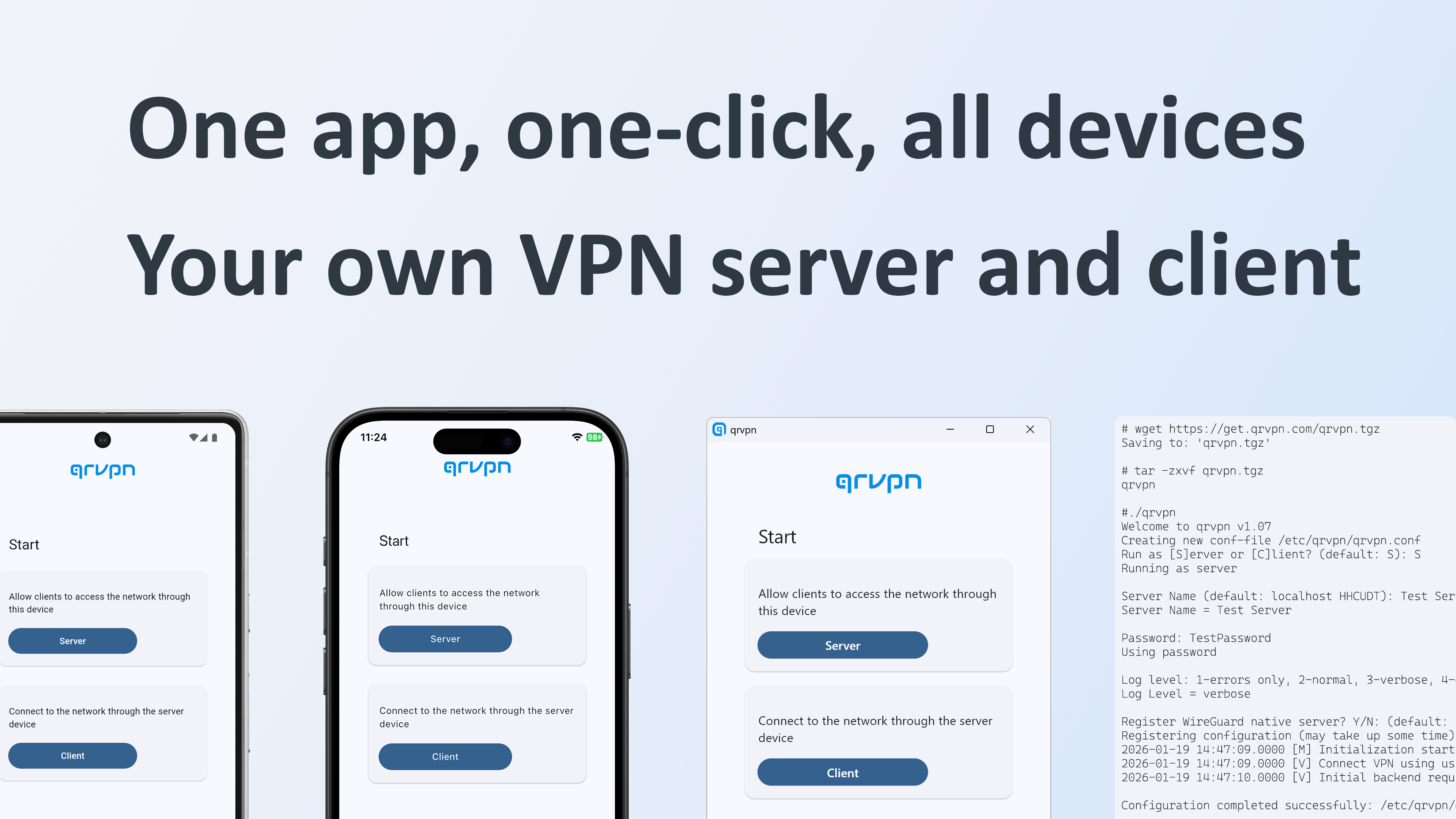 qrvpn - Main product screenshot demonstrating key features and user interface
