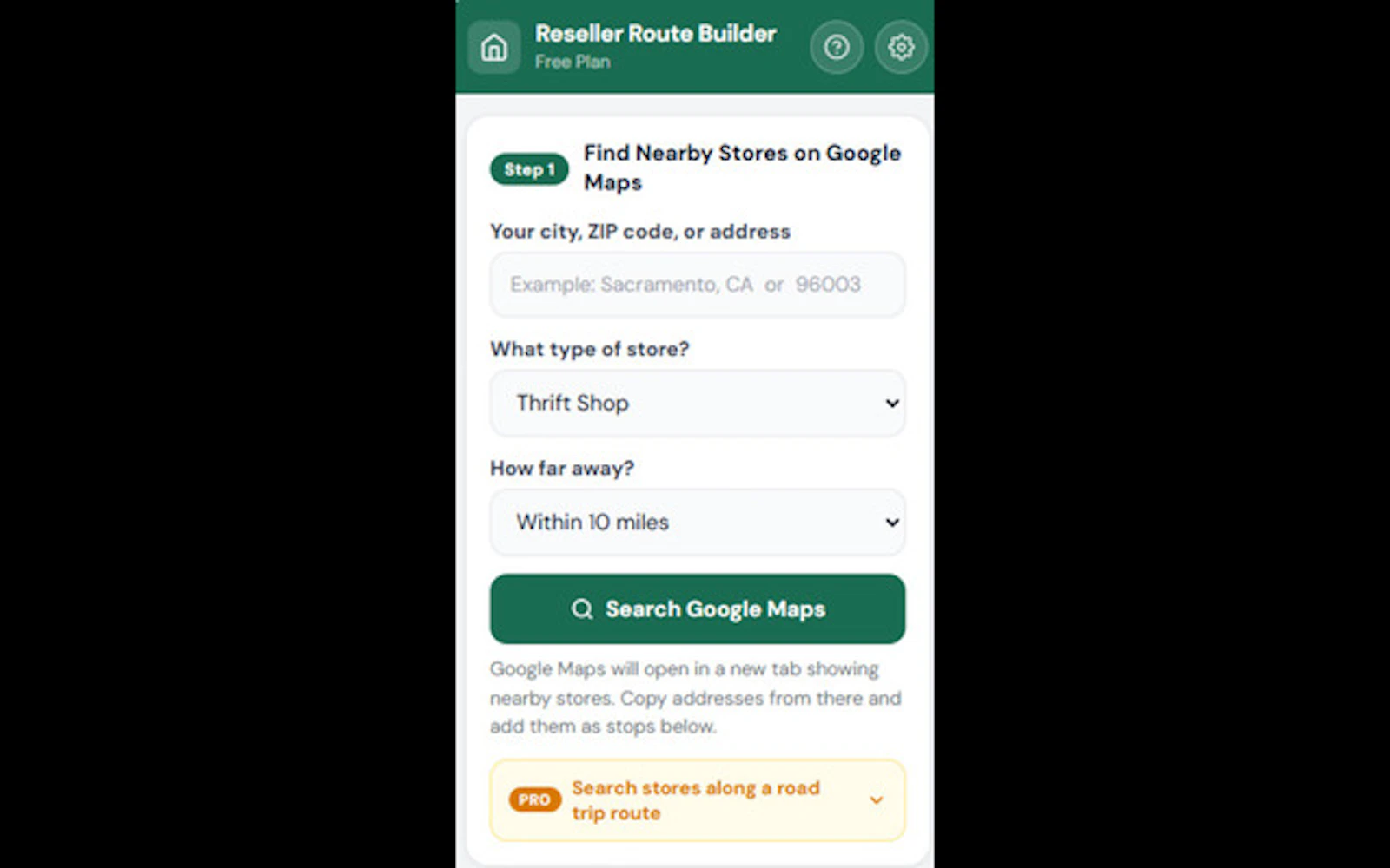 Reseller Route Builder screenshot 2