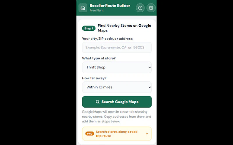 Reseller Route Builder screenshot 2