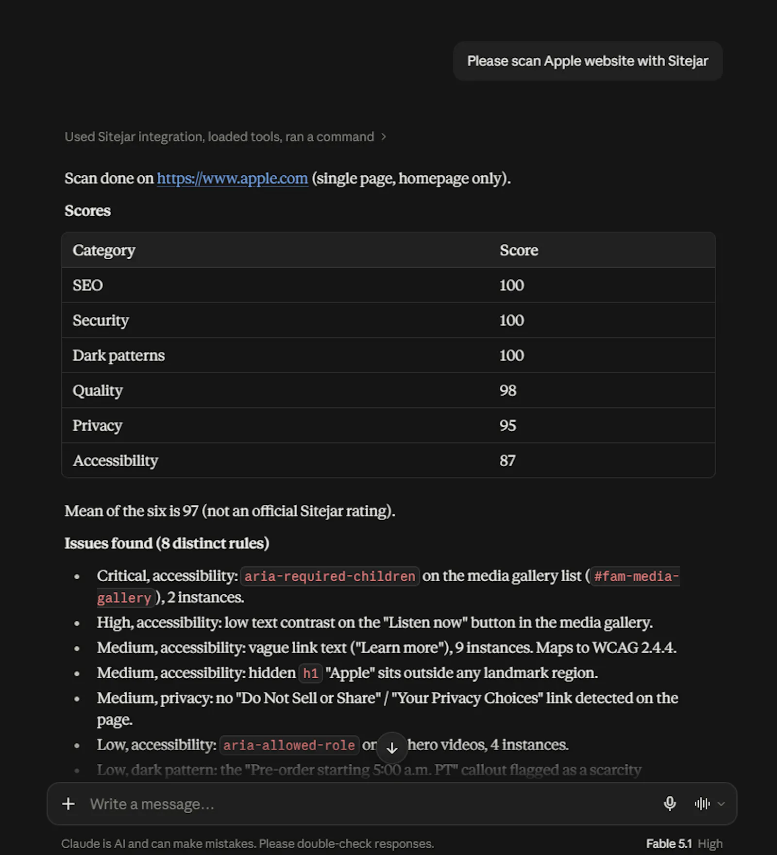 Sitejar MCP Server screenshot 1