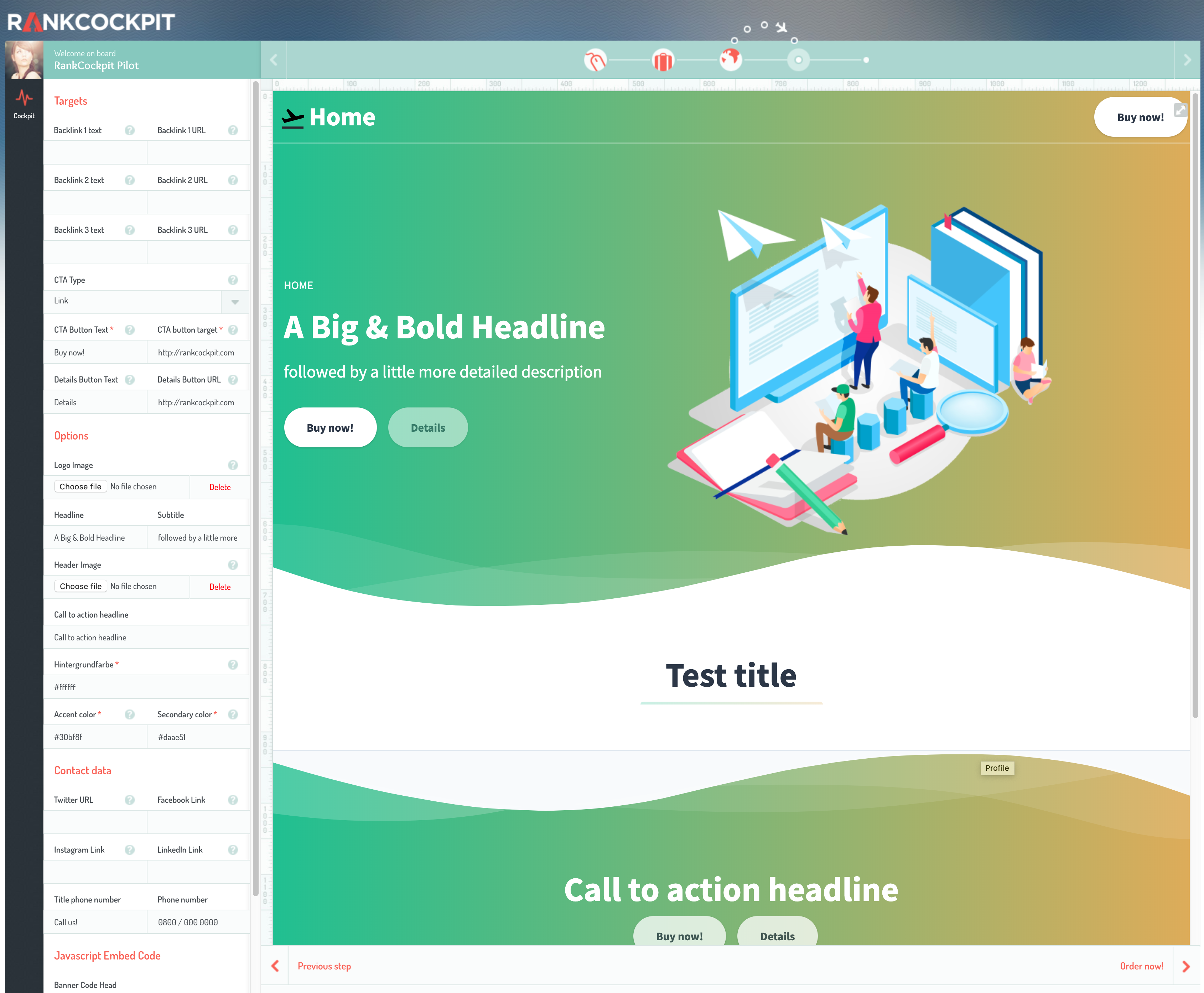 RankCockpit - Landing Pages gallery image