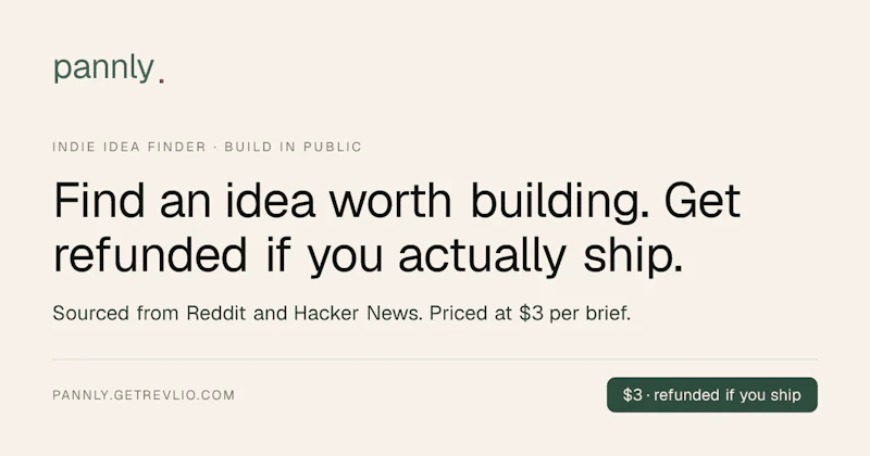 Pannly: ideas refunded if you ship screenshot 3