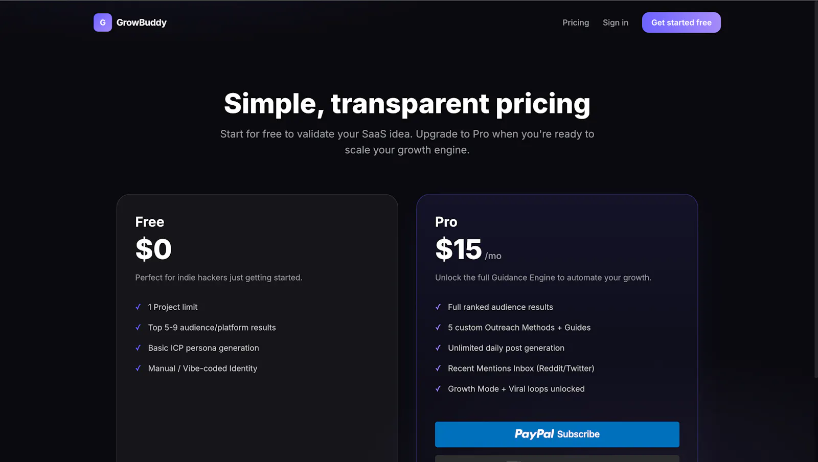 GrowBuddy — Build Your SaaS Identity screenshot 2