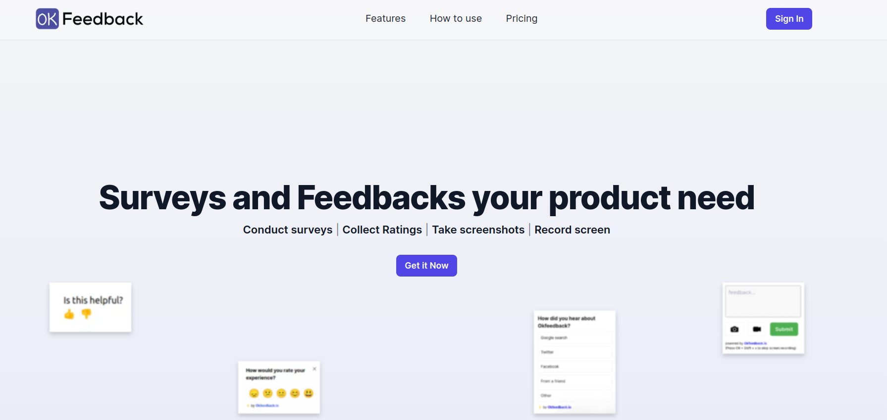 startuptile OkFeedback-Survey forms rating widget spot and fix UI bugs easily