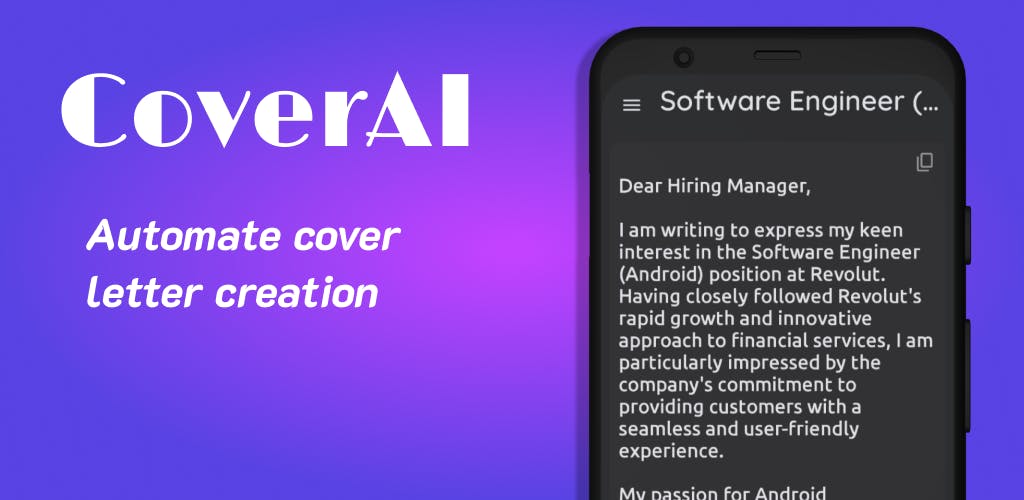 CoverAI: AI Cover Letter Maker media 1