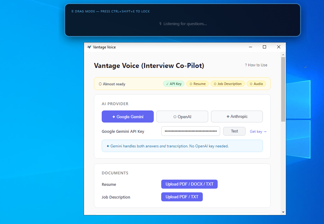 Vantage Voice (Interview Co-pilot) gallery image