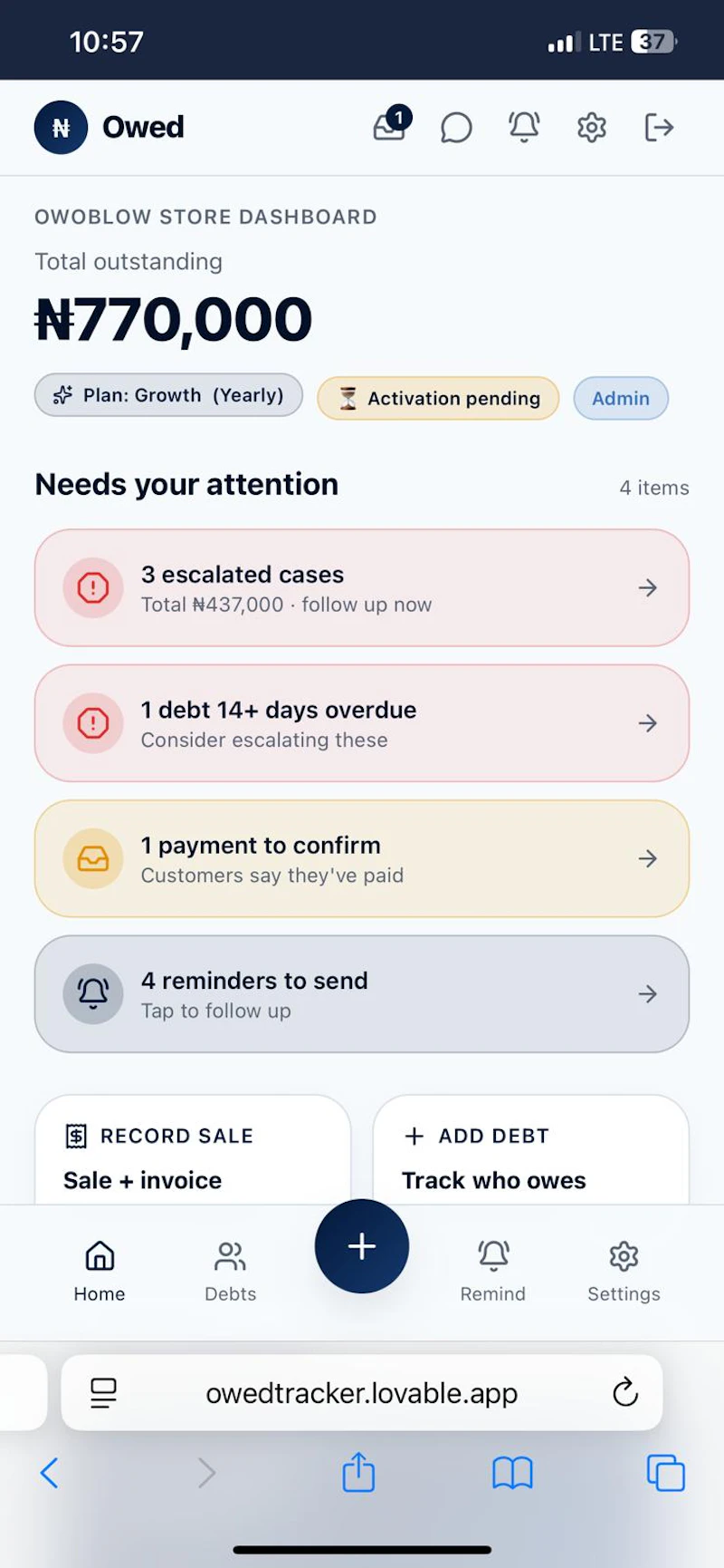 Owed Tracker  screenshot 2