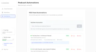 Podcast to Newsletter Generator gallery image