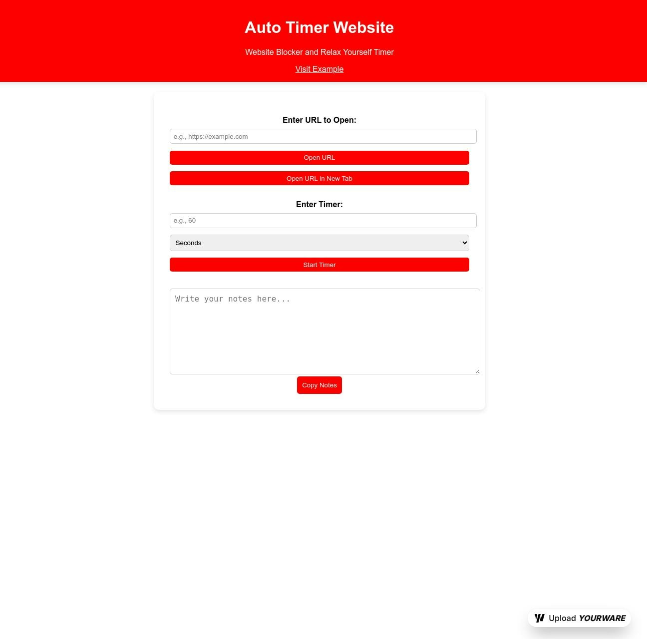 Auto Timer Website