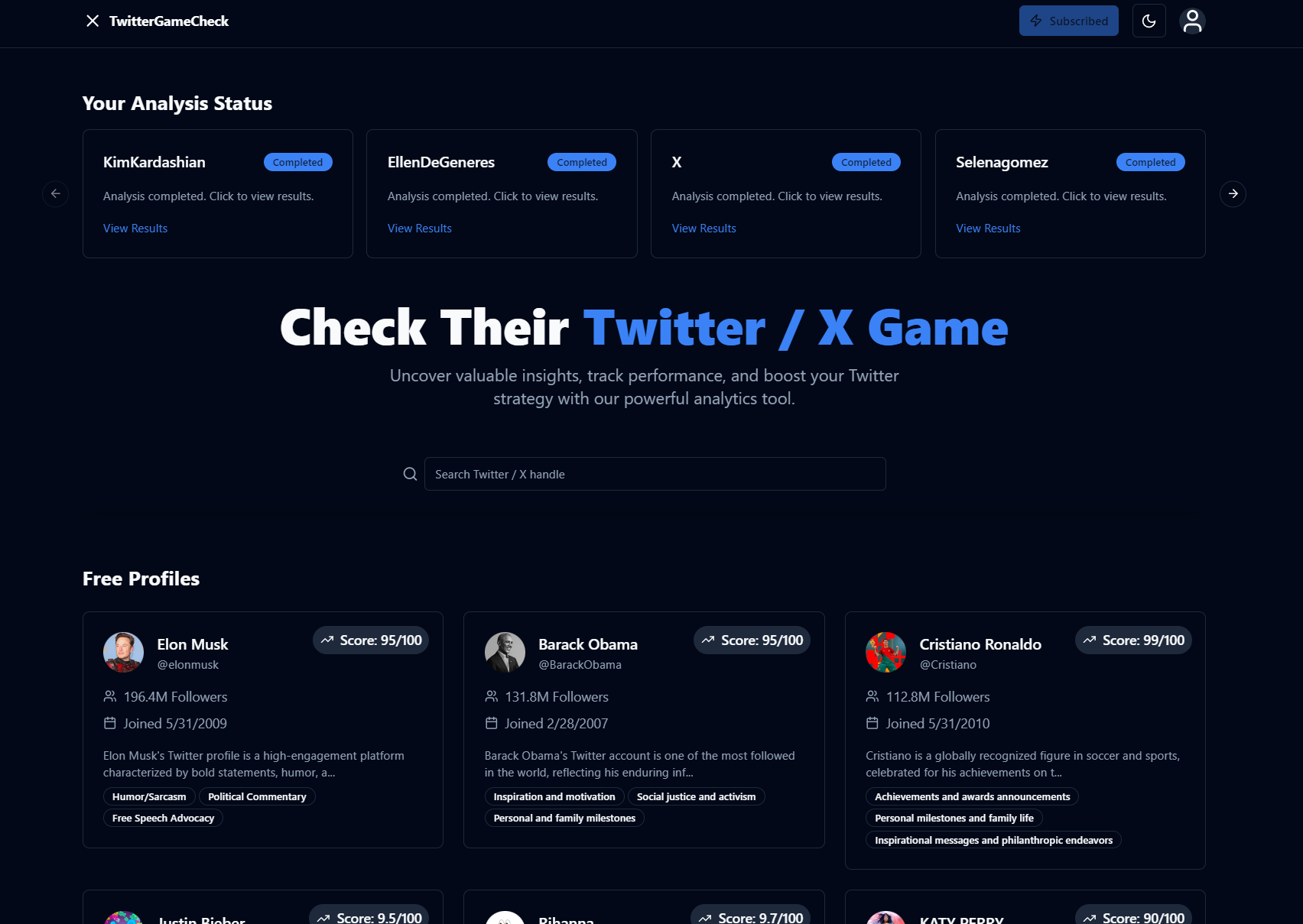 Twittergamecheck - विस्तृत और मजेदार एनालिटिक्स के साथ एक्स / ट्विटर पर तेजी से बढ़ें। मीडिया 1