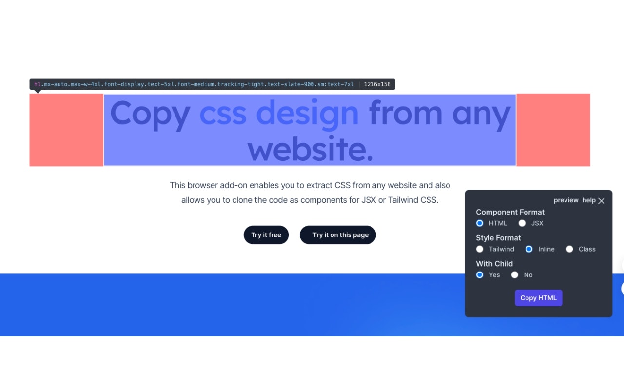 COPYCSS - 모든 웹 사이트에서 CSS 스캔을 복사하십시오 미디어 1