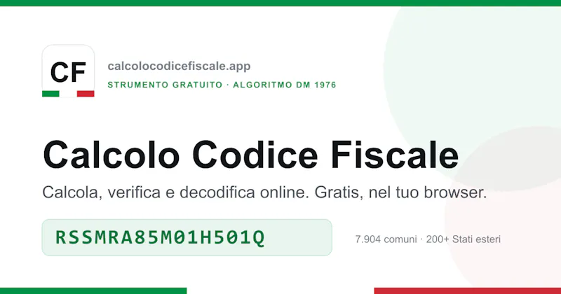Calcolo Codice Fiscale screenshot 1