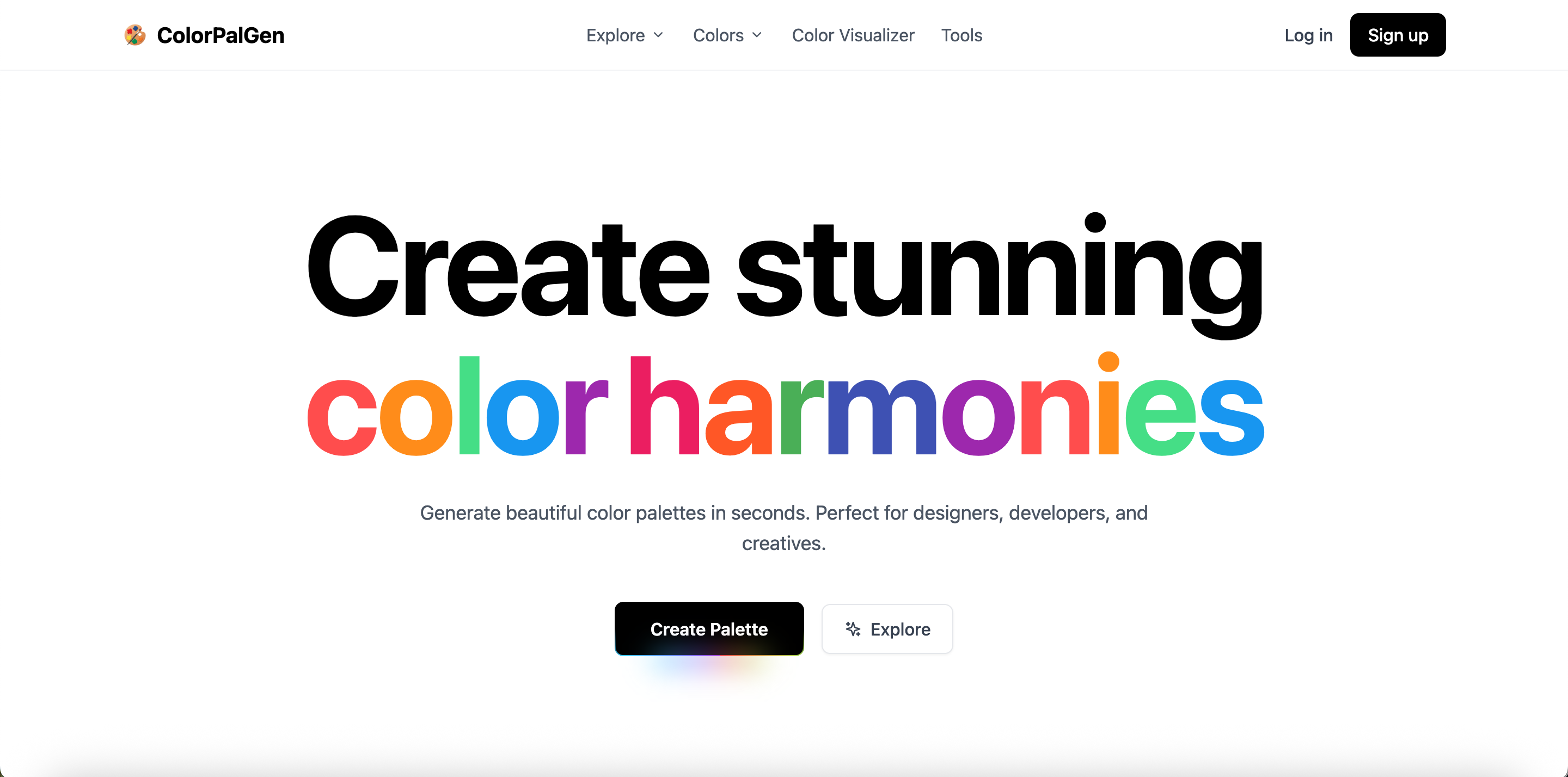 ColorPalGen - Main screenshot showing features and interface