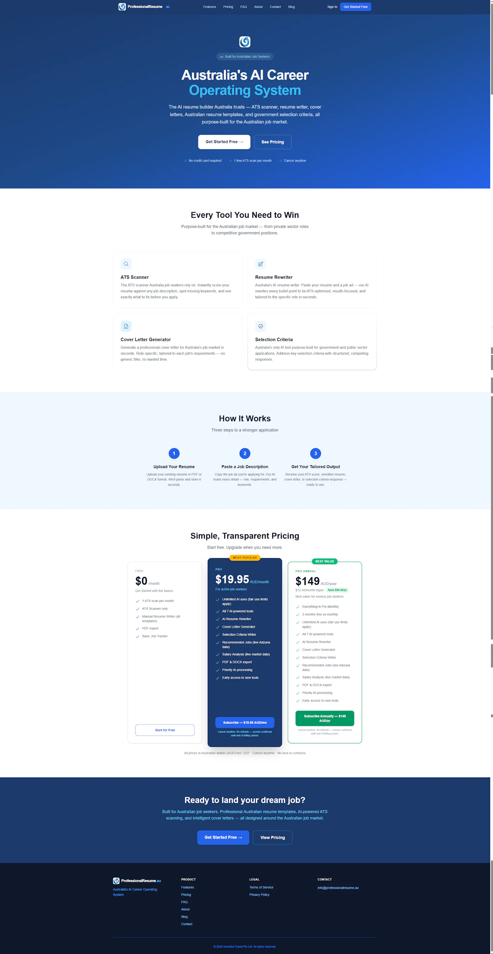 ProfessionalResume.au screenshot 1