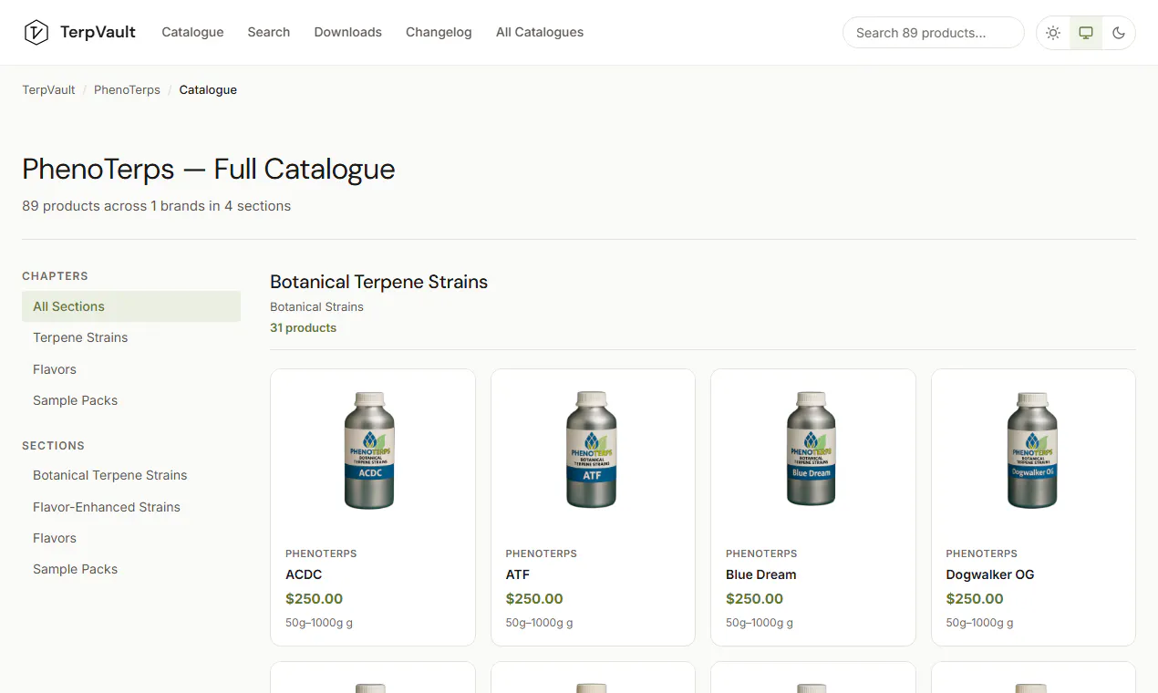 Terpene Supplier Catalogues — TerpVault gallery image