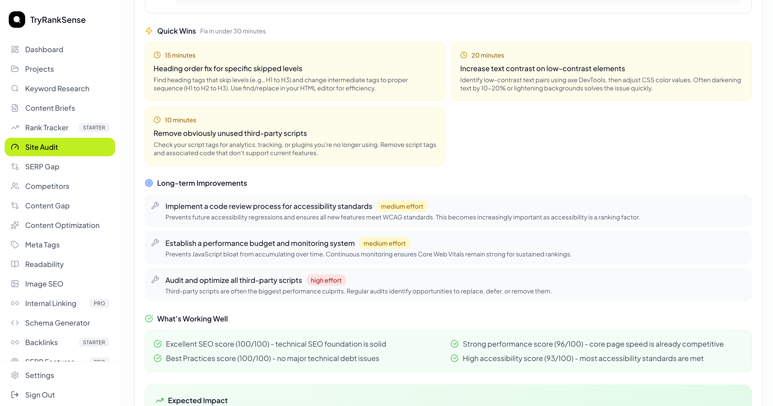 TryRankSense - Screenshot 3 showing product features and functionality