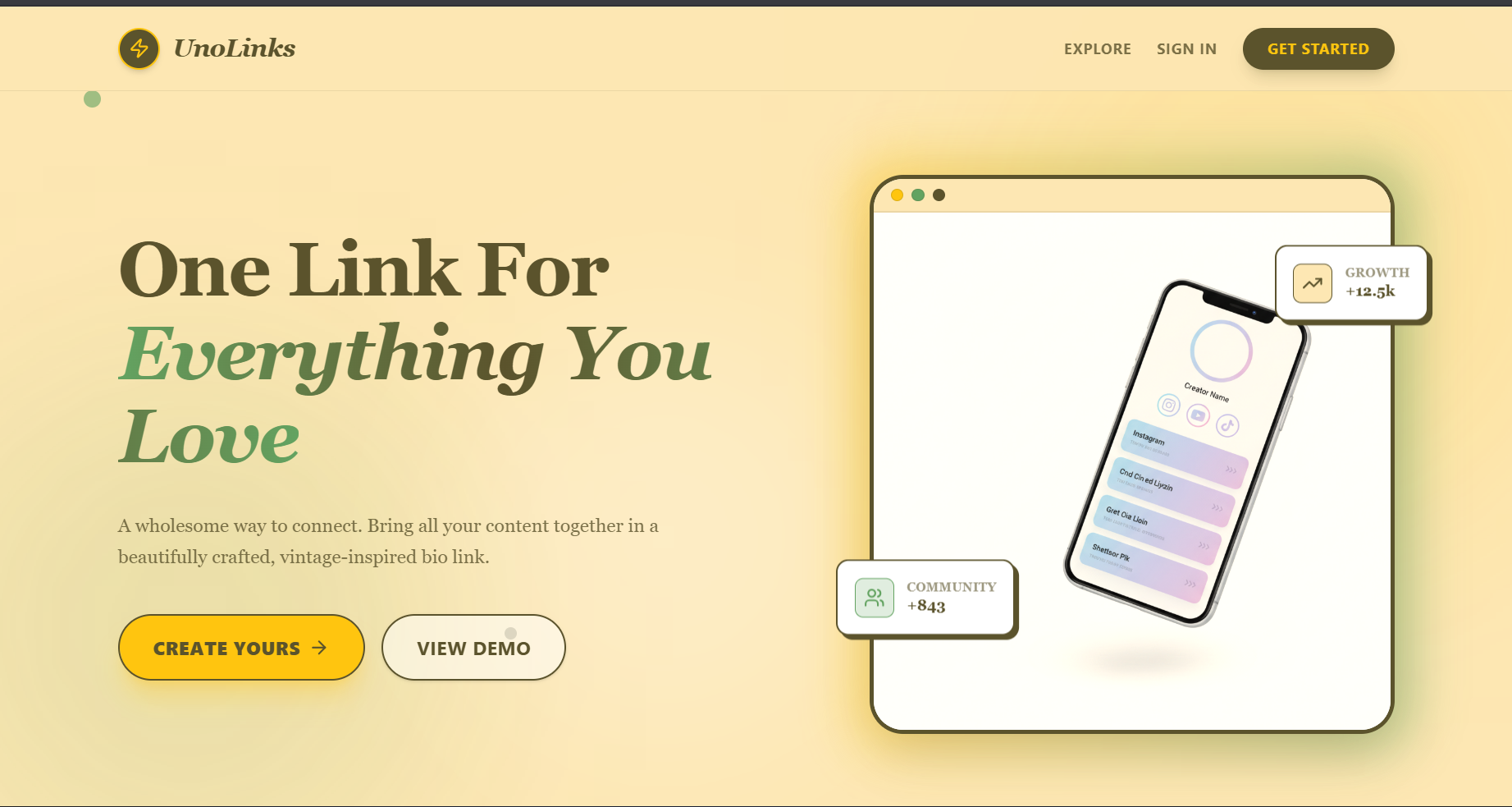 UnoLinks - Main product screenshot demonstrating key features and user interface