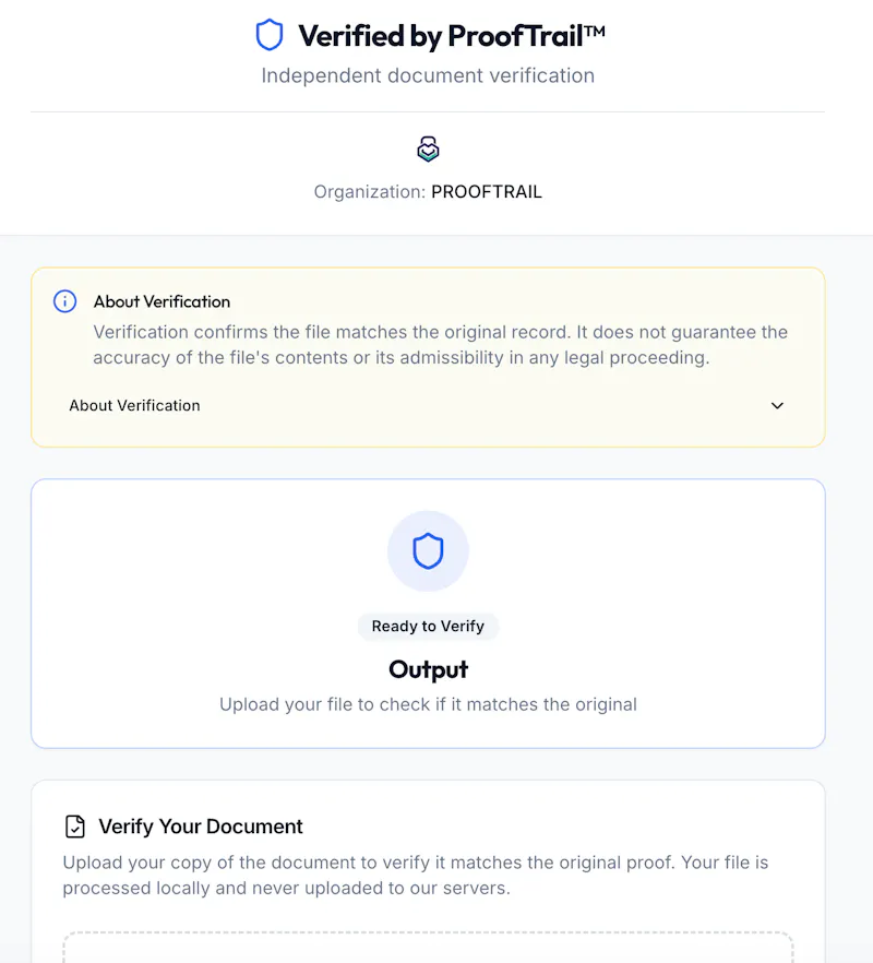 ProofTrail™ screenshot 1