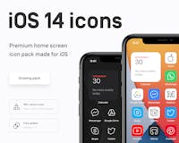 iOS 14 ICONS home screen line icon pack media 1