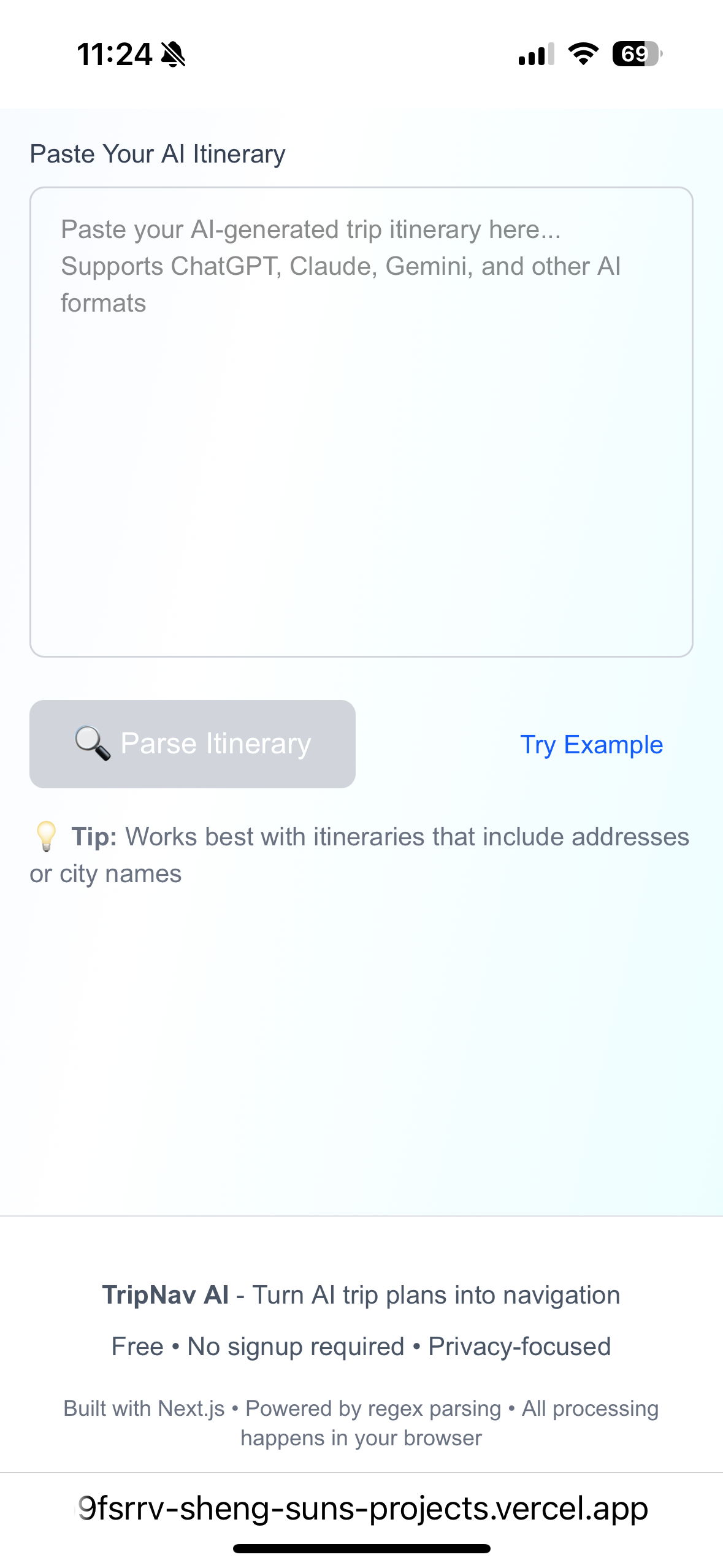 TripNav AI - Screenshot 2 showing product features and functionality