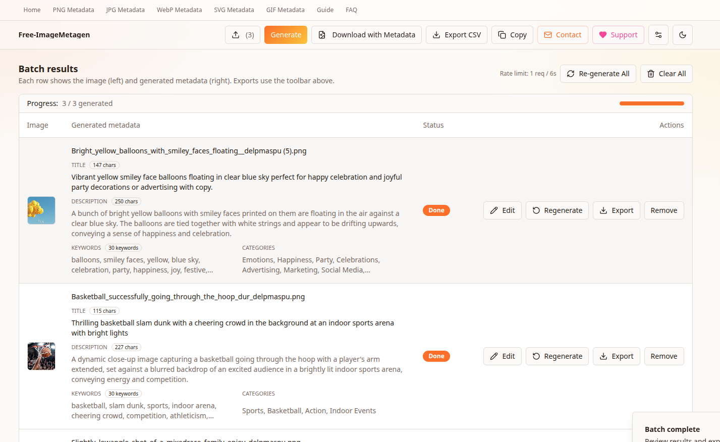 Free-ImageMetagen - Screenshot 2 showing product features and functionality