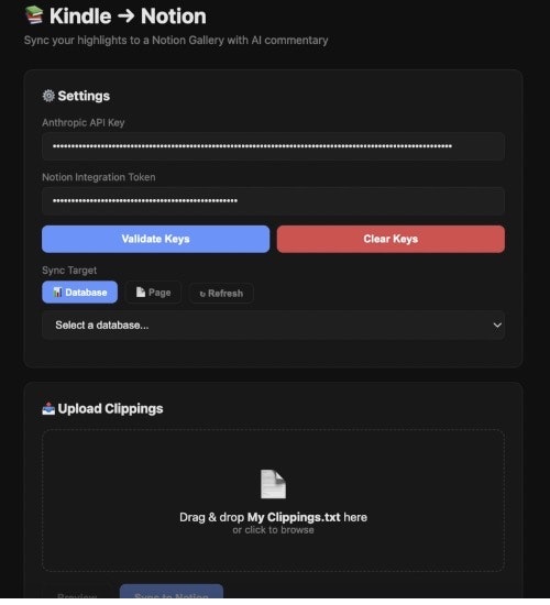 Kindle → Notion bot gallery image