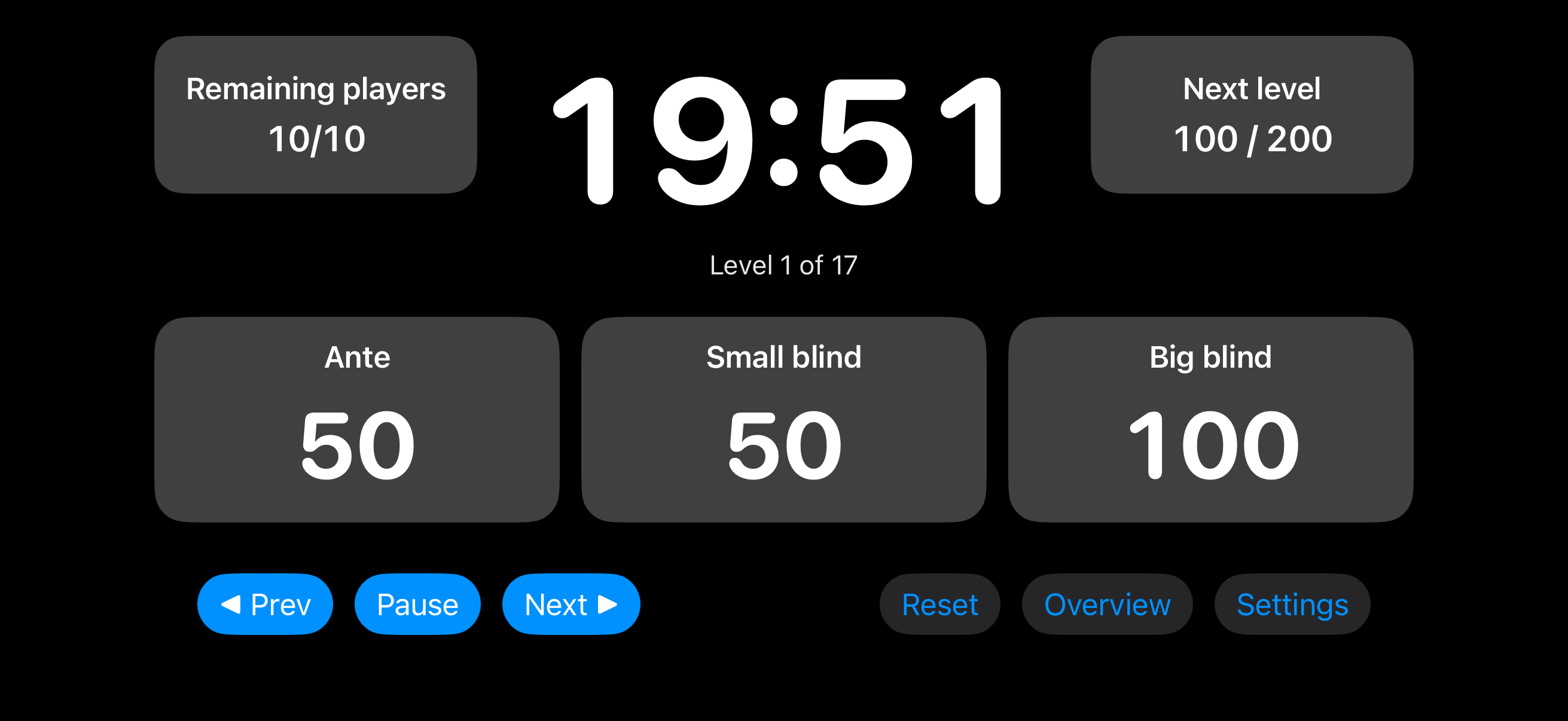 Texas Hold’em Poker Timer - Screenshot 4 showing product features and functionality