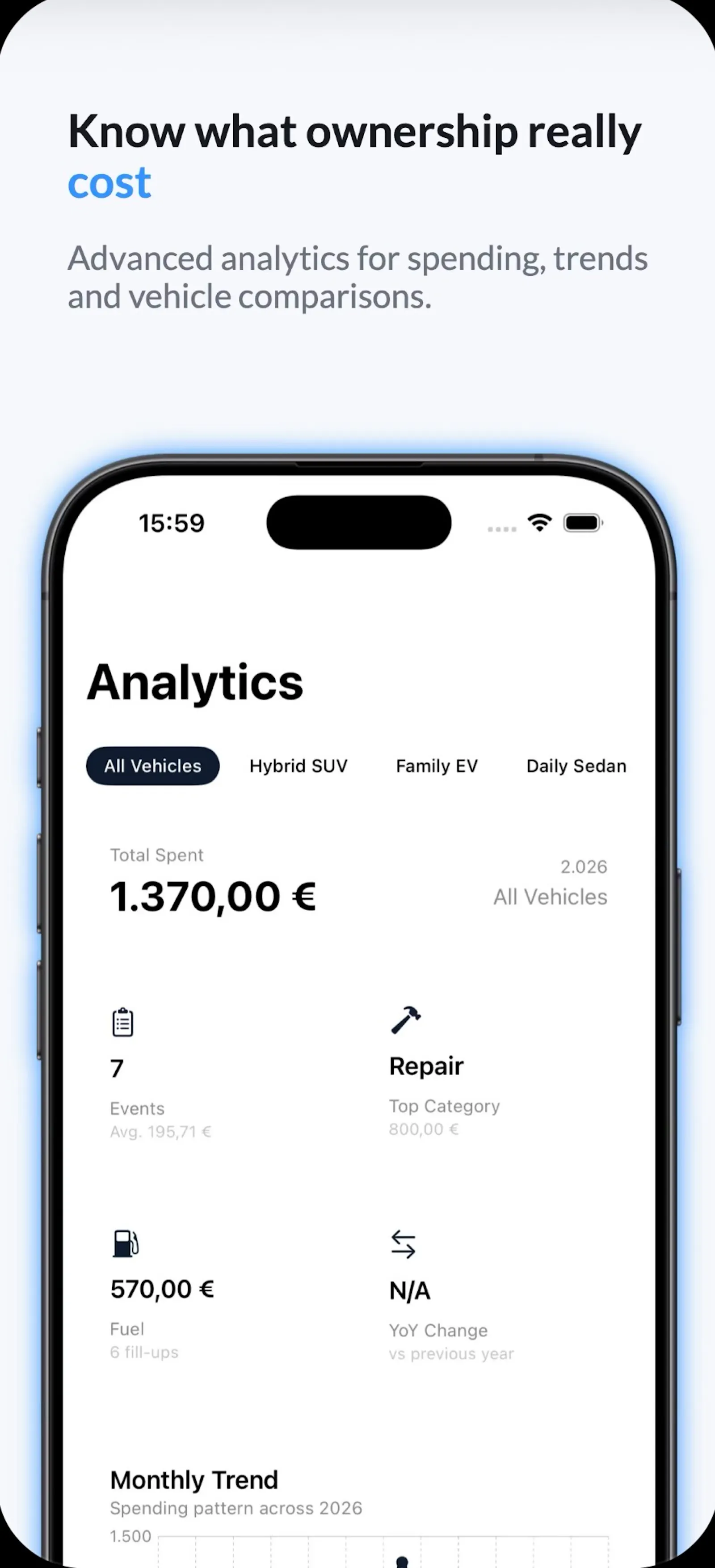 Motly: car tracker and costs  screenshot 4