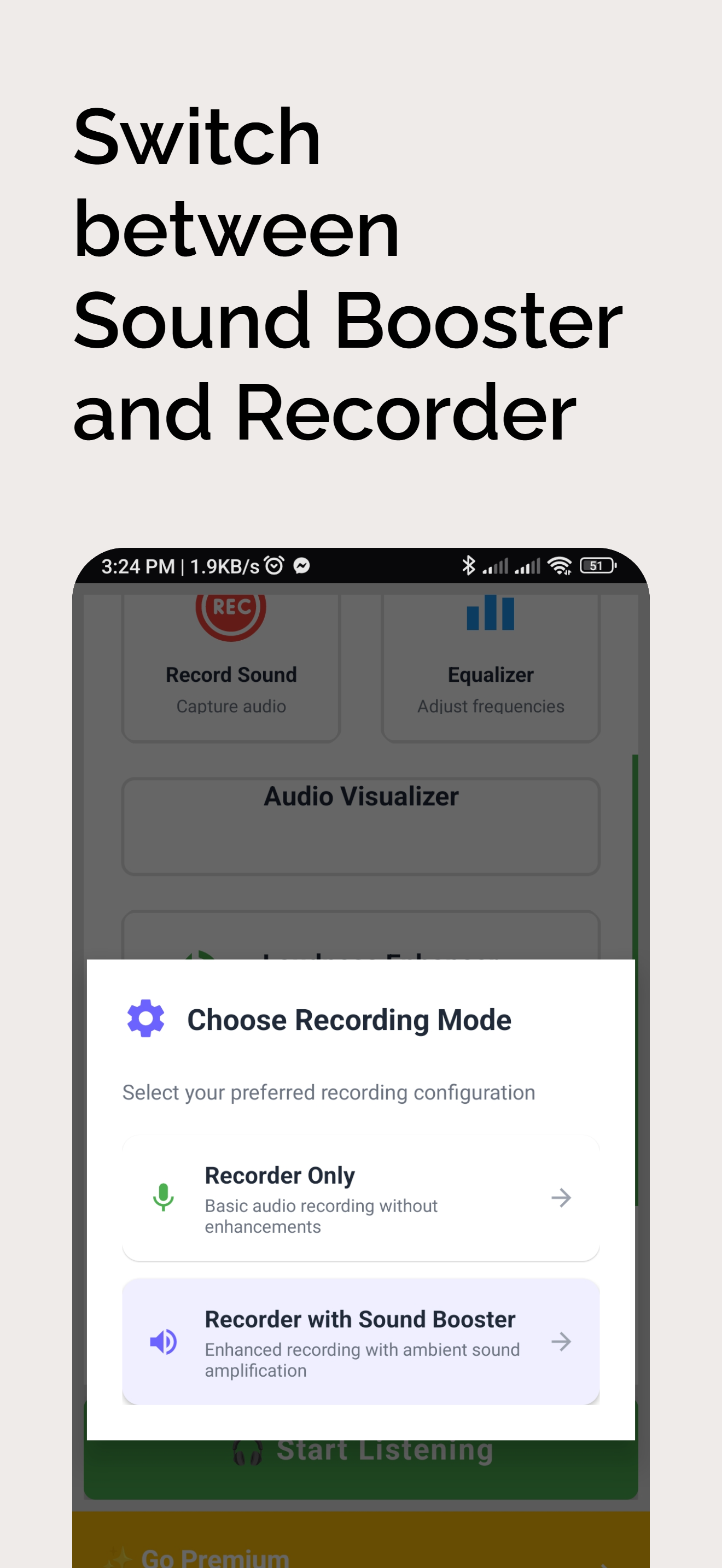 Média Mate d'oreille - Sound Booster & Recorder - Amplifier, enregistrer et améliorer le son instantanément 7