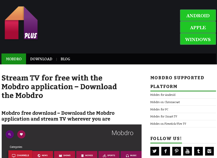 Mobdro - Free online TV application gallery image