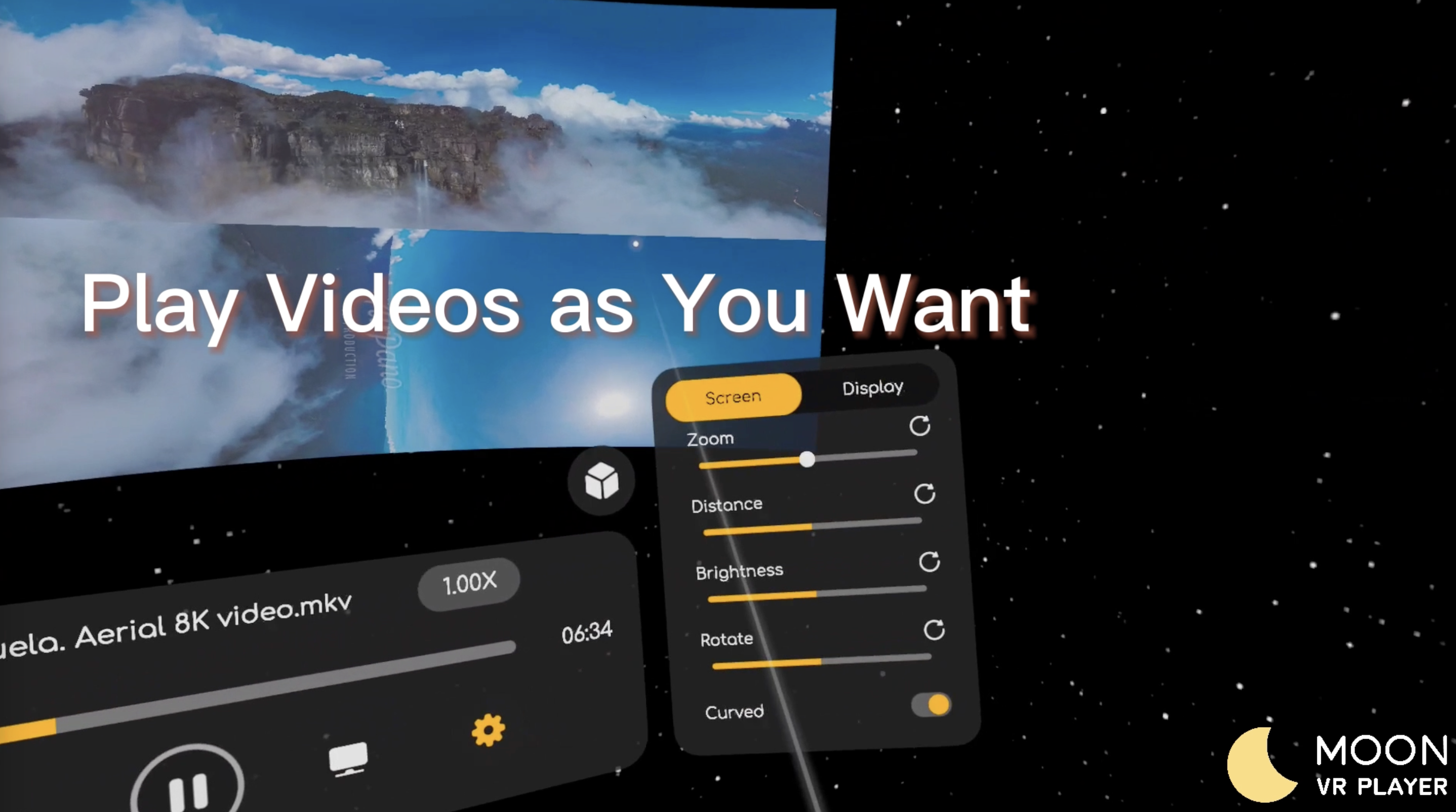 Лунный игрок для xr/vr/ar - Moon Player позволяет воспроизводить видео XR в любых форматах медиа 4