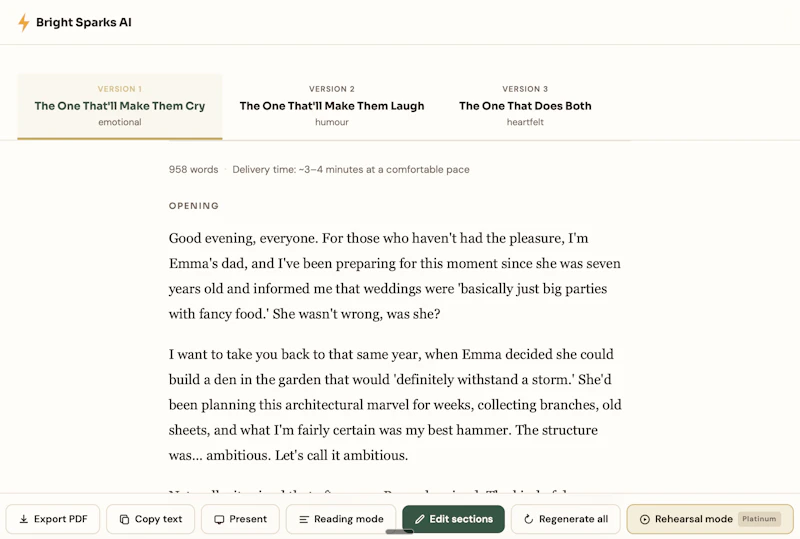 AI Wedding Speech Writer screenshot 2