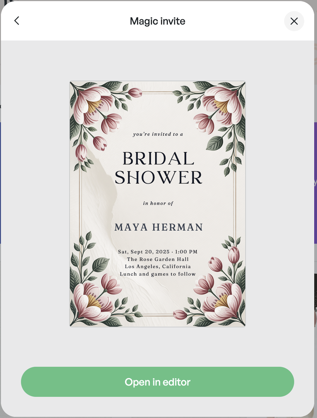 AI Invitation Generator - Screenshot 3 showing product features and functionality