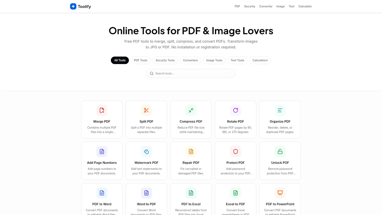 Toolifypdf — All Tools in One Place screenshot 1