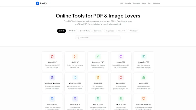Toolifypdf — All Tools in One Place screenshot 1