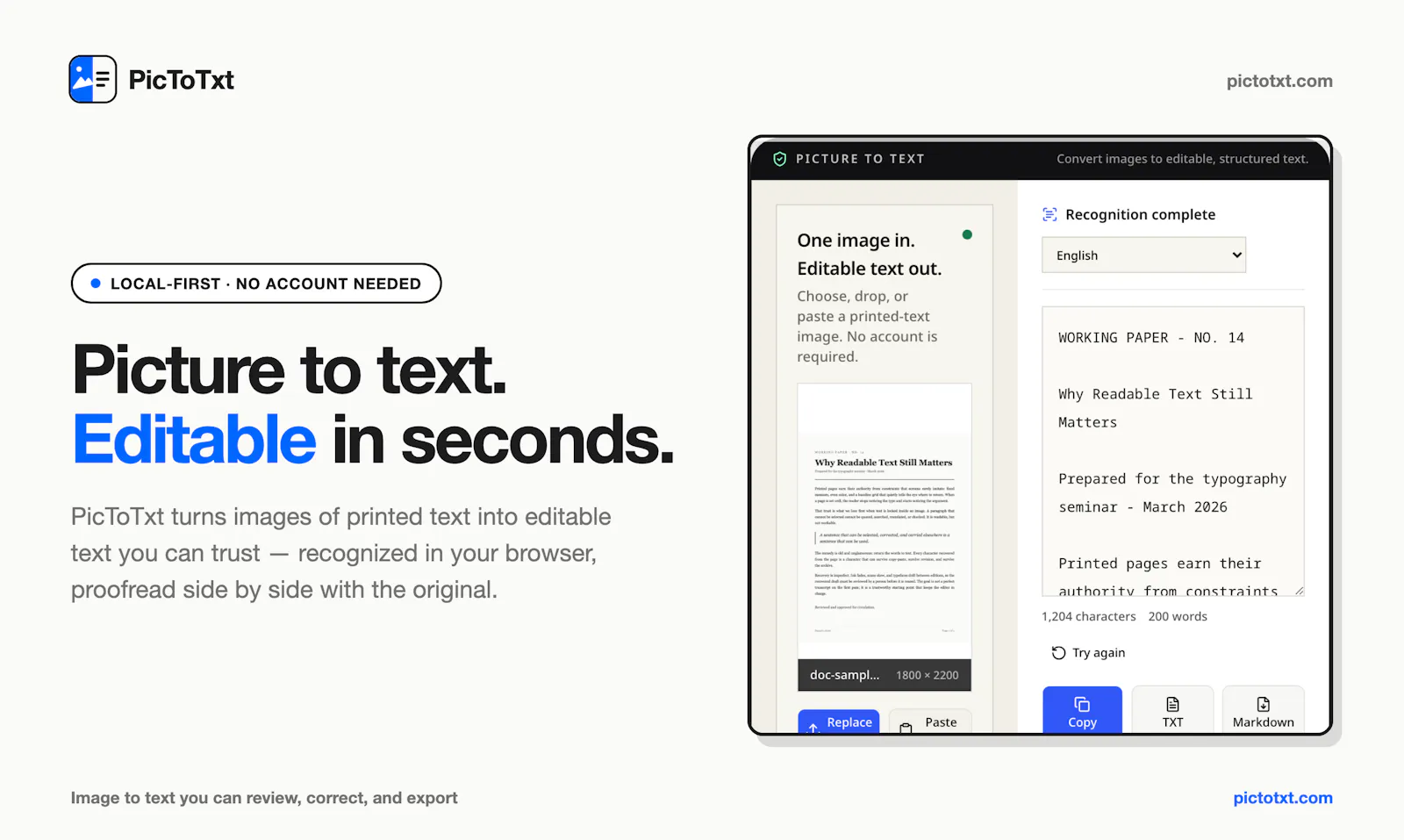 PicToTxt screenshot 1
