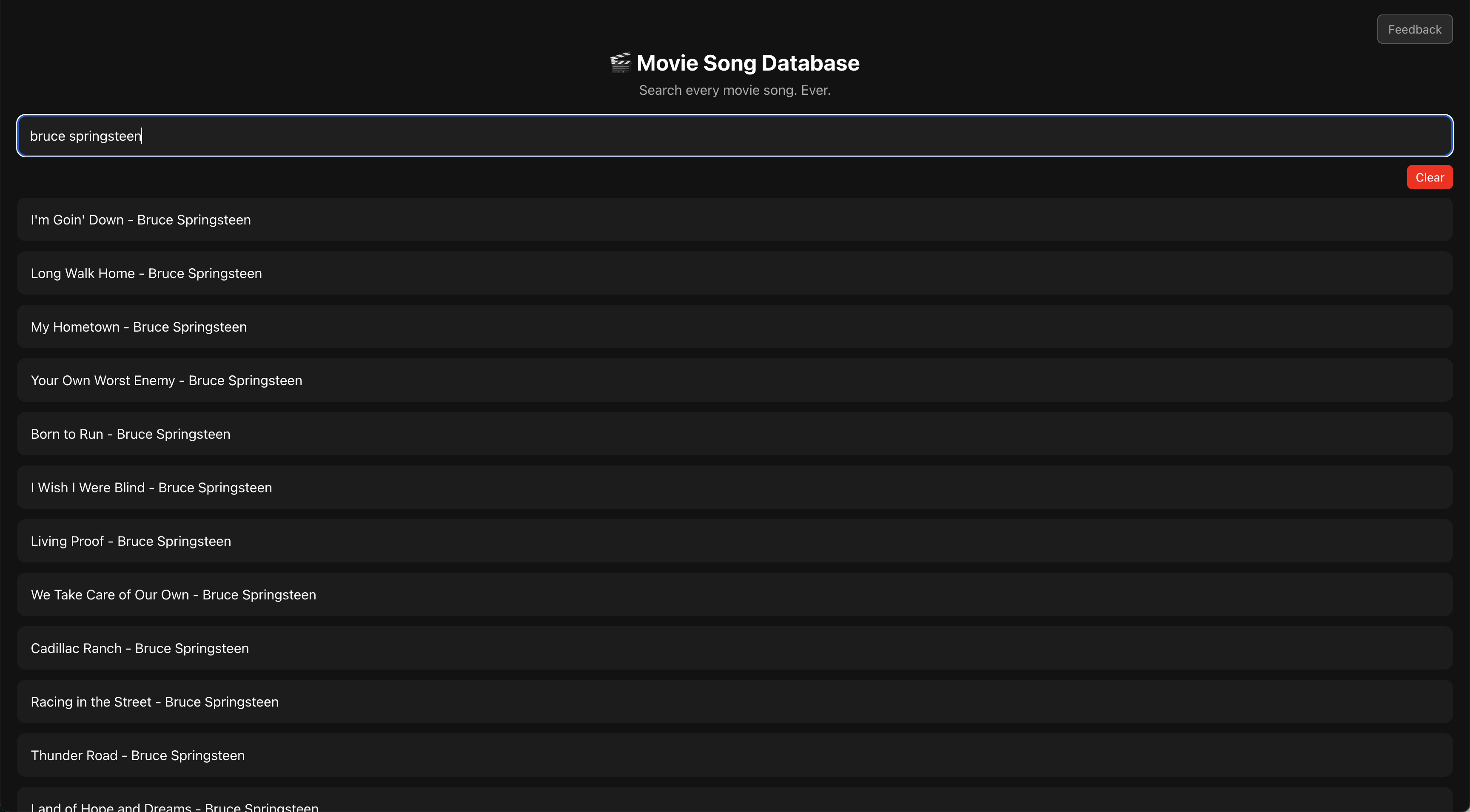 Movie Song Database - Main product screenshot demonstrating key features and user interface